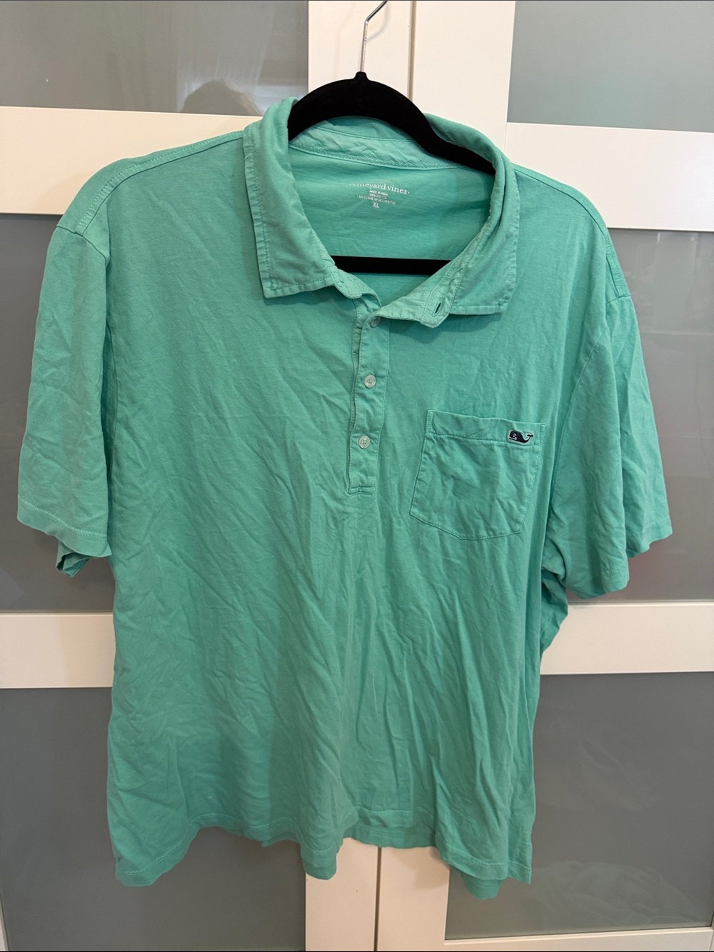 Vineyard Vines Men's Pocket Polo in Mint Green